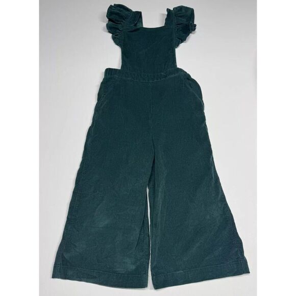 Tucker And Tate Kids' Ruffle Corduroy Pinafore Romper in Green‎ Bug Girls Size 5 - Picture 1 of 8